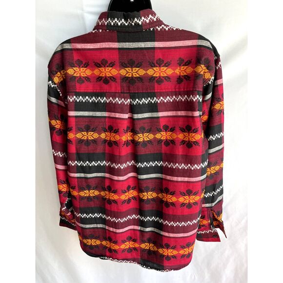 Vintage Backroad Blues Western Cowboy Button Down Shirt Red Shirt Size M - Picture 5 of 10